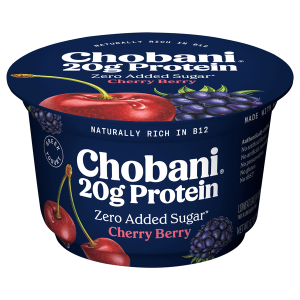Chobani 20g Protein Lowfat Cherry Berry Greek Yogurt product image