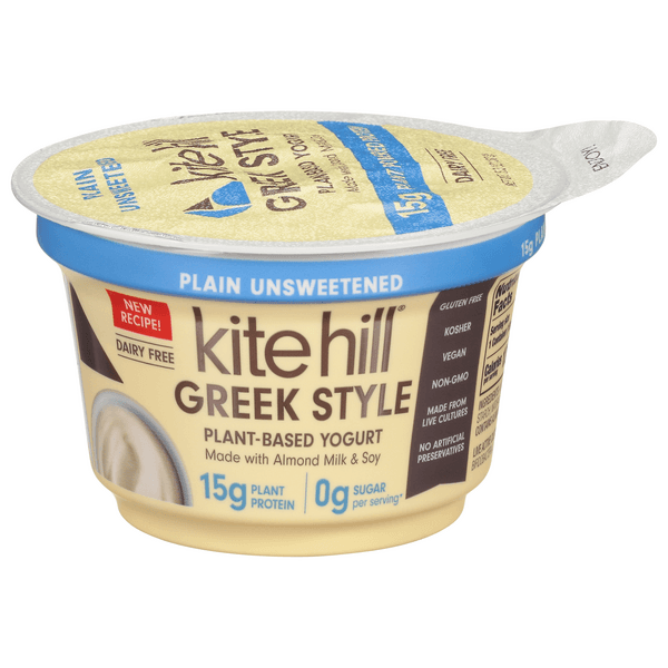 Kite Hill Vegan Plain Unsweetened Greek Style Almondmilk & Soy Yogurt Cup product image