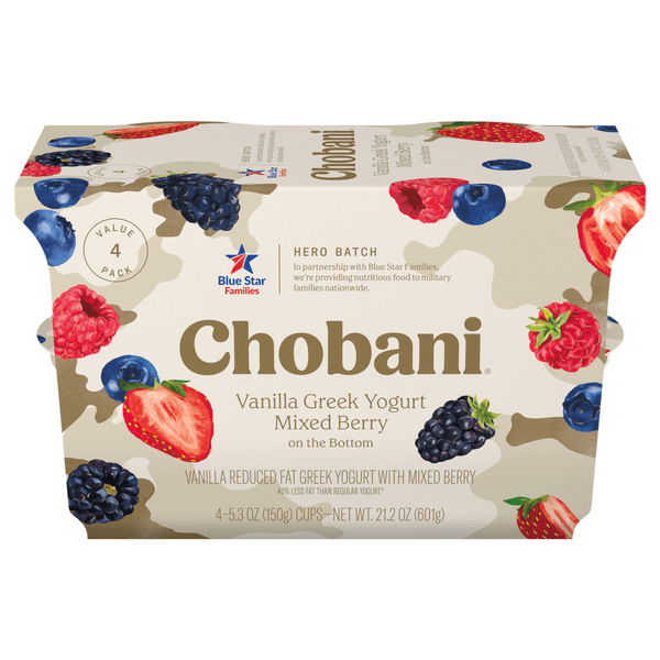 Chobani Low- Fat Vanilla Greek Yogurt with Mixed Berry product image